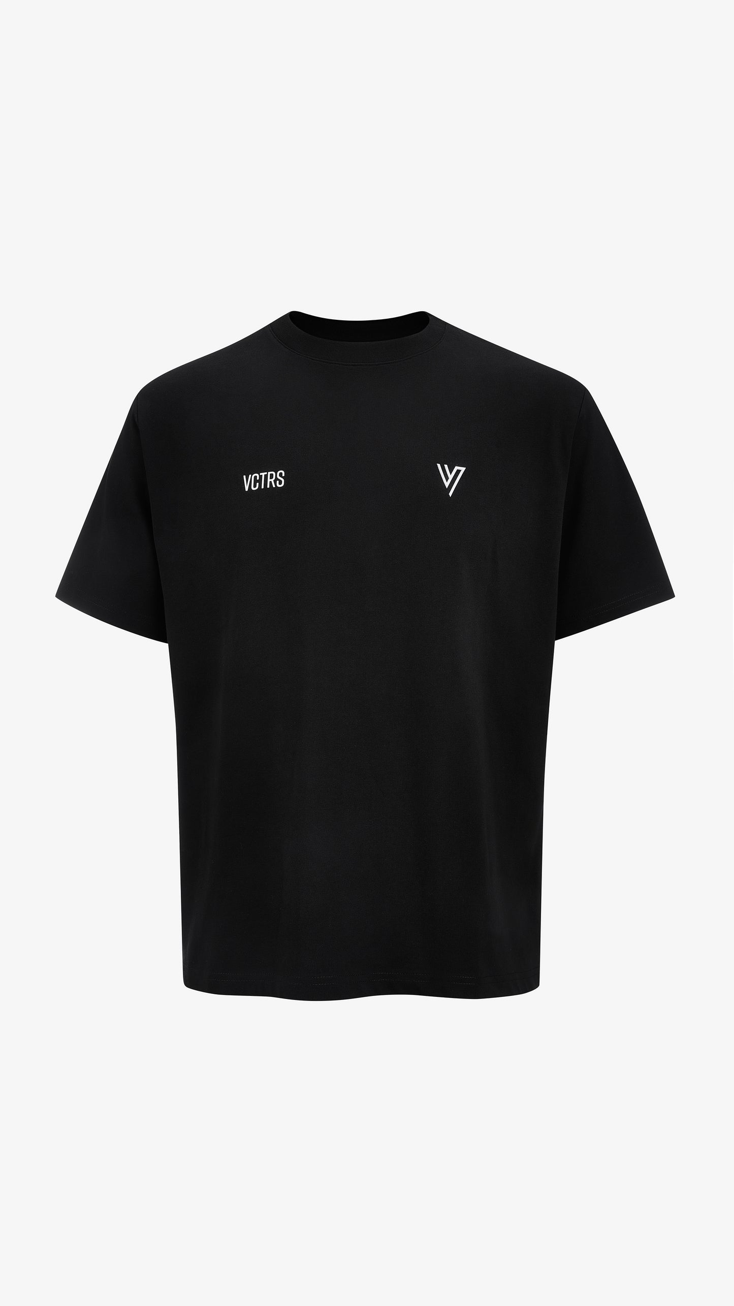 Black Gladius Tee, front view, oversized cotton t-shirt