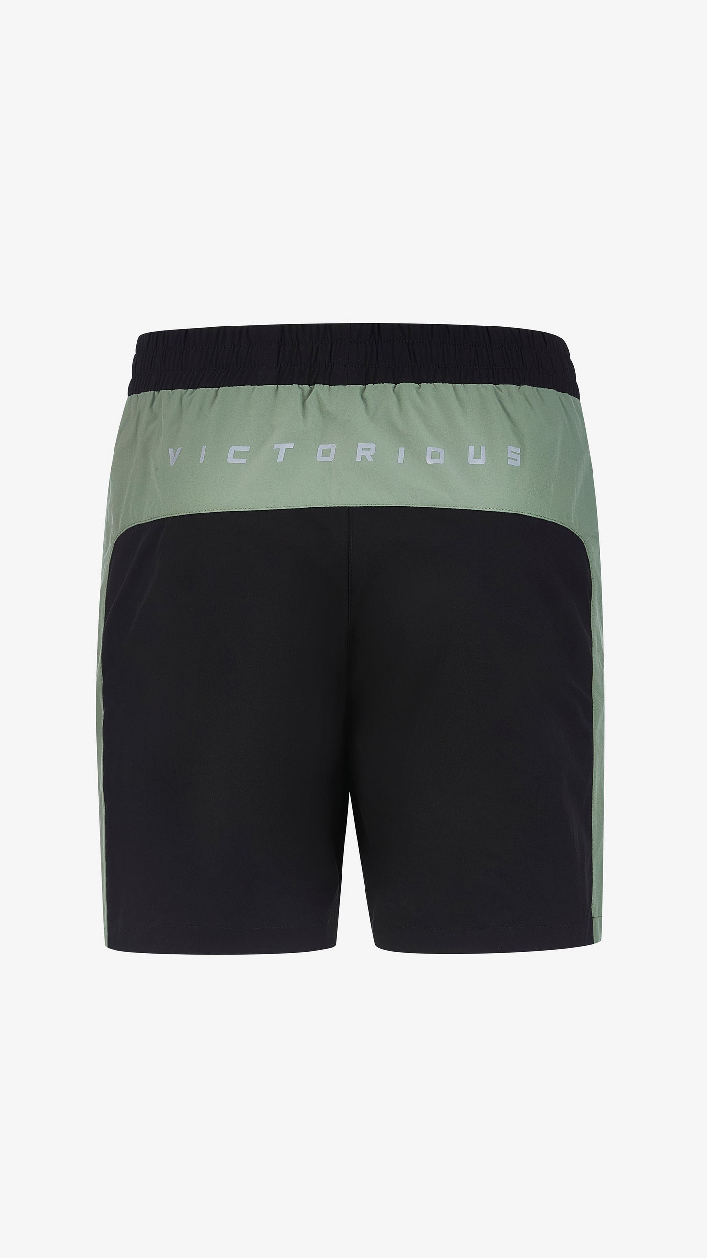 Cassius Short in green, black and grey, back view