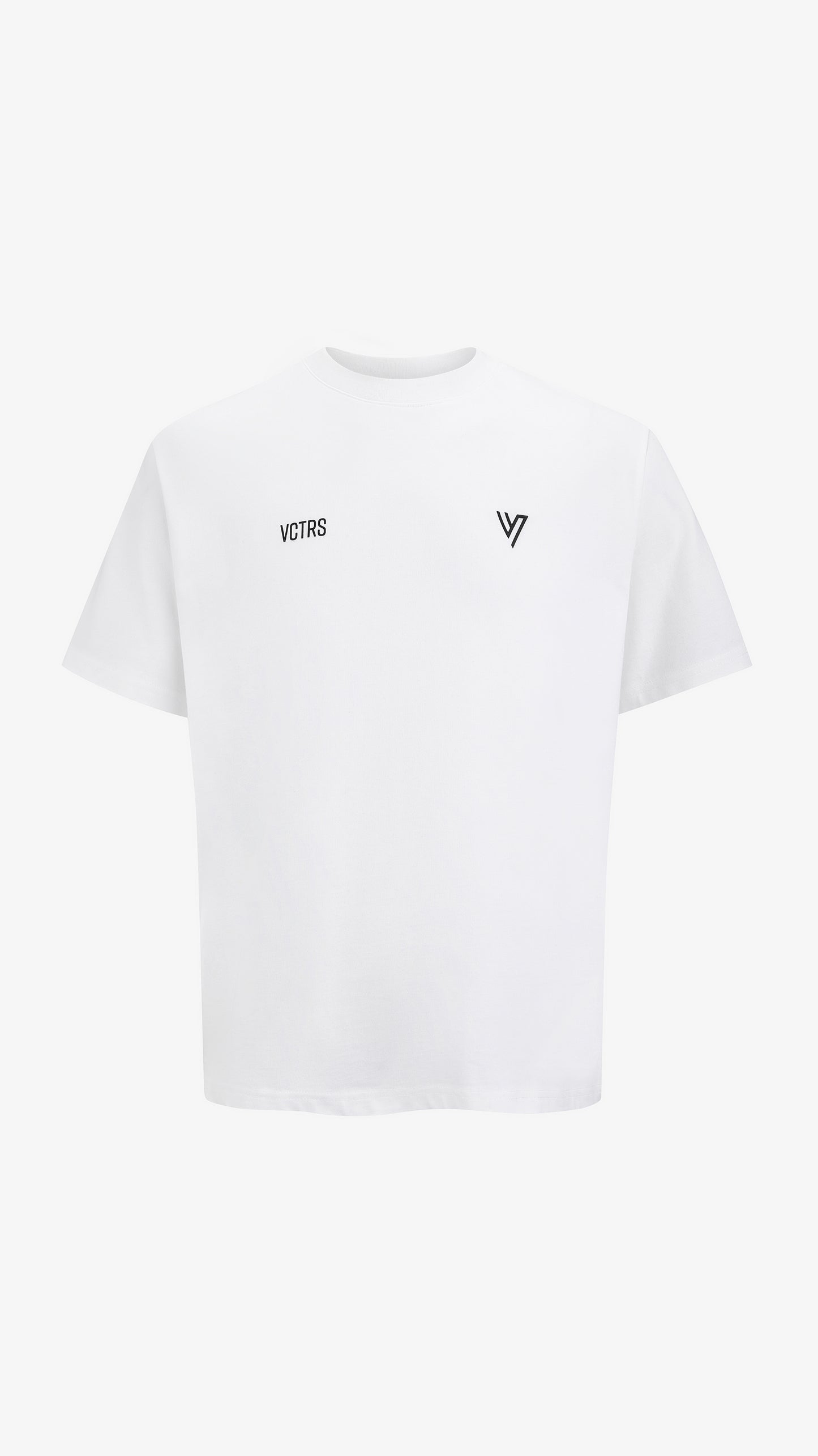White Gladius Tee, front view, oversized cotton t-shirt