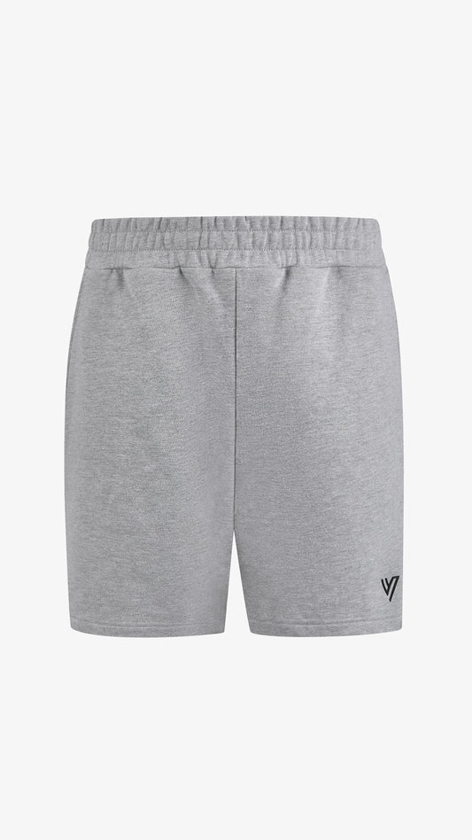 Grey Primus Jog Short, front view, oversized cotton jog short