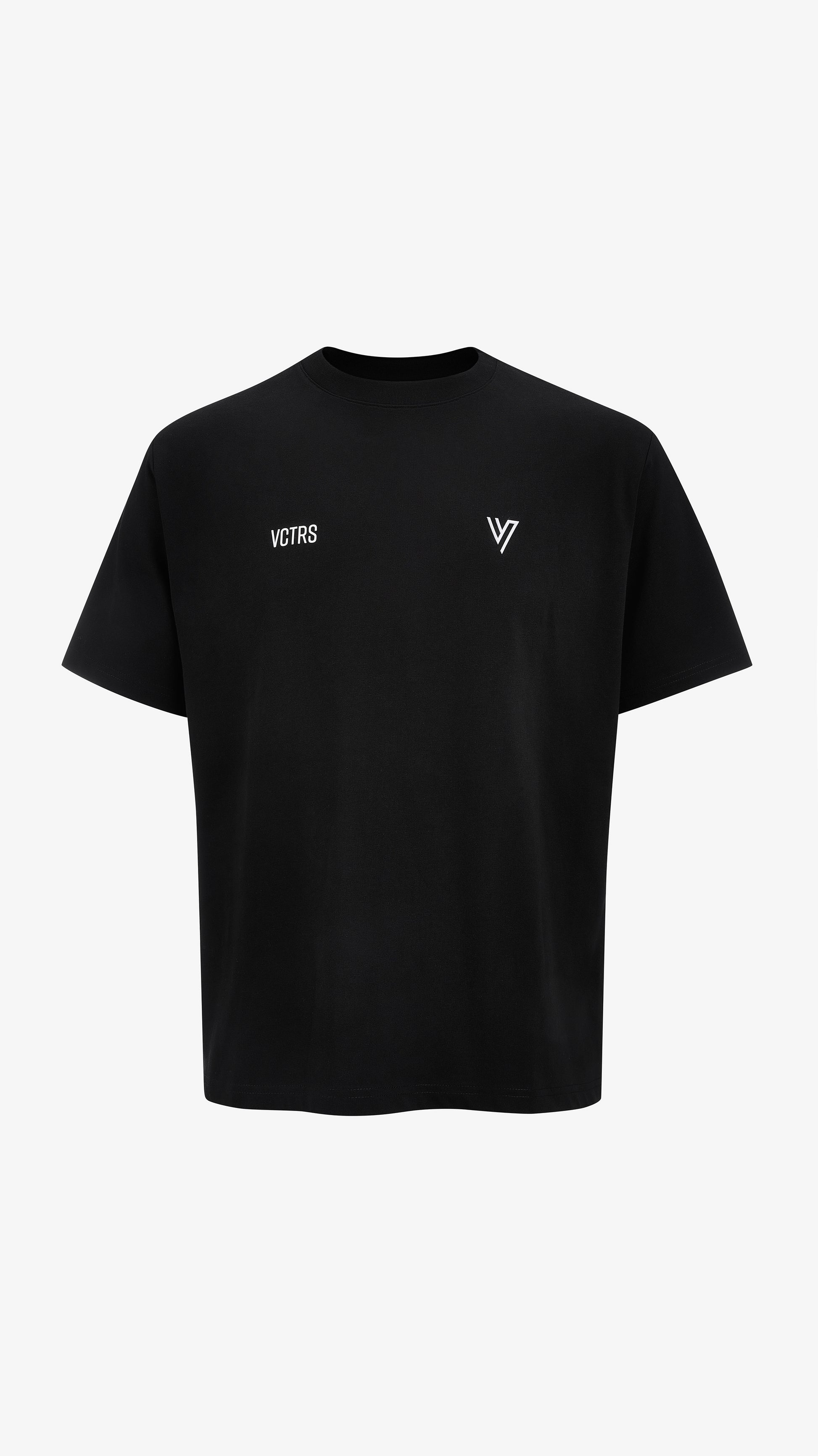 Black Gladius Tee, front view, oversized cotton t-shirt