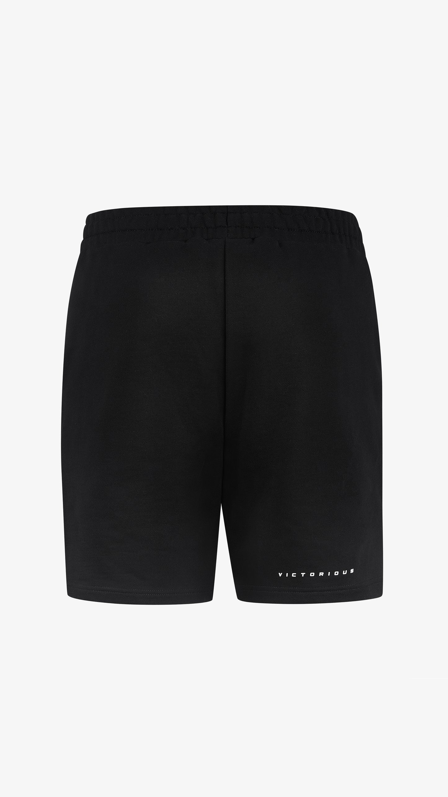 Black Primus Jog Short, back view, Victorious print detail