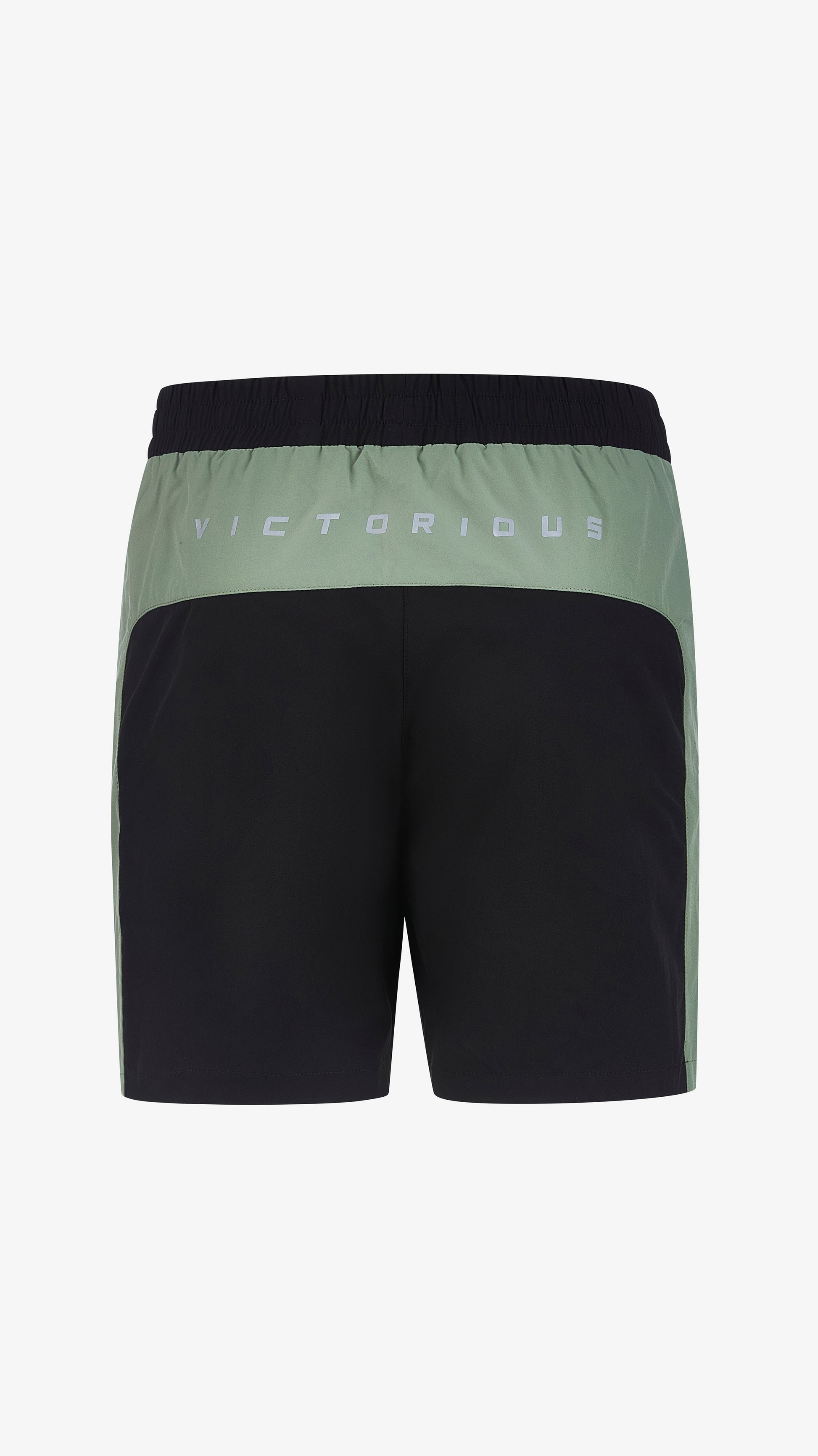 Cassius Short in green, black and grey, back view