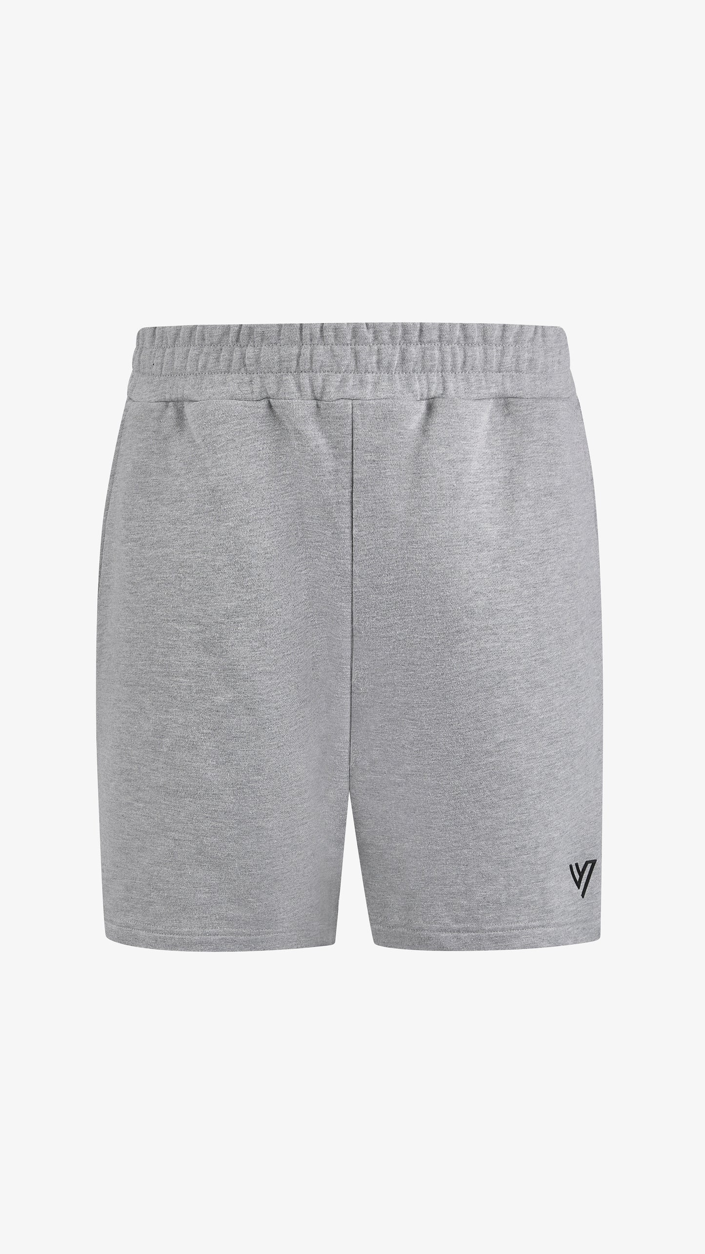 Grey Primus Jog Short, front view, oversized cotton jog short