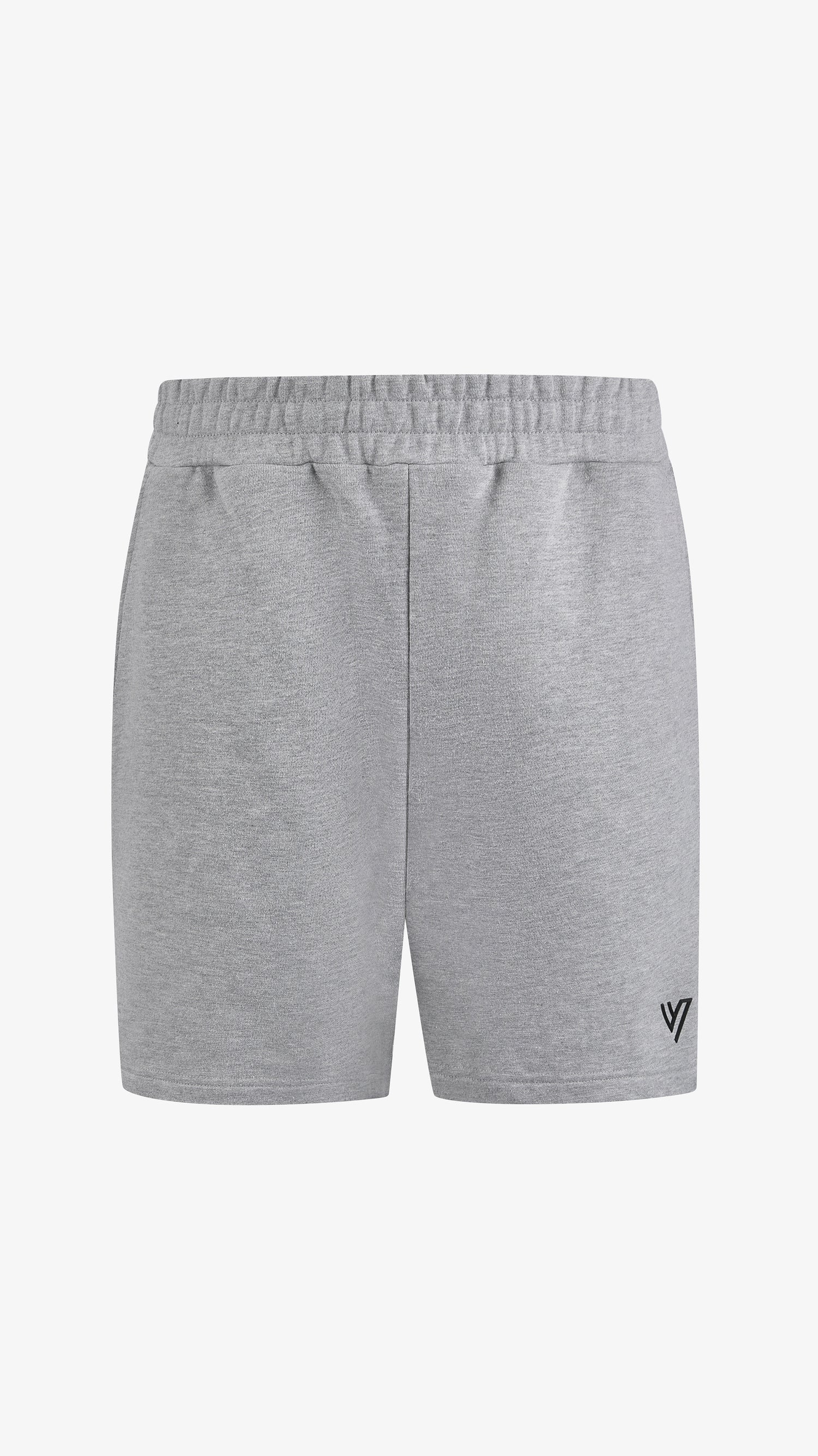 Grey Primus Jog Short, front view, oversized cotton jog short
