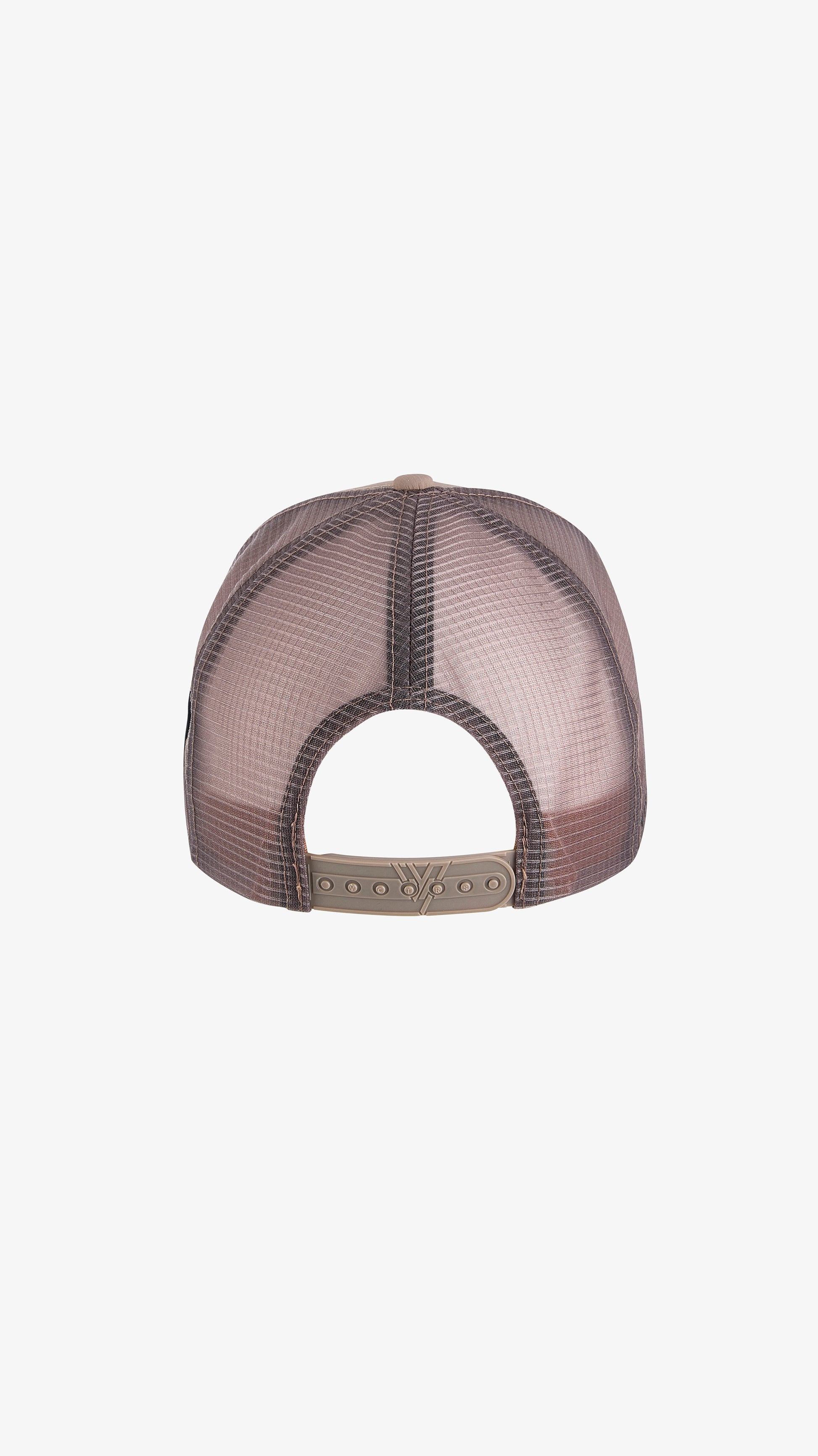 Stone Parma Trucker, back view, stone mesh back with snapback closure