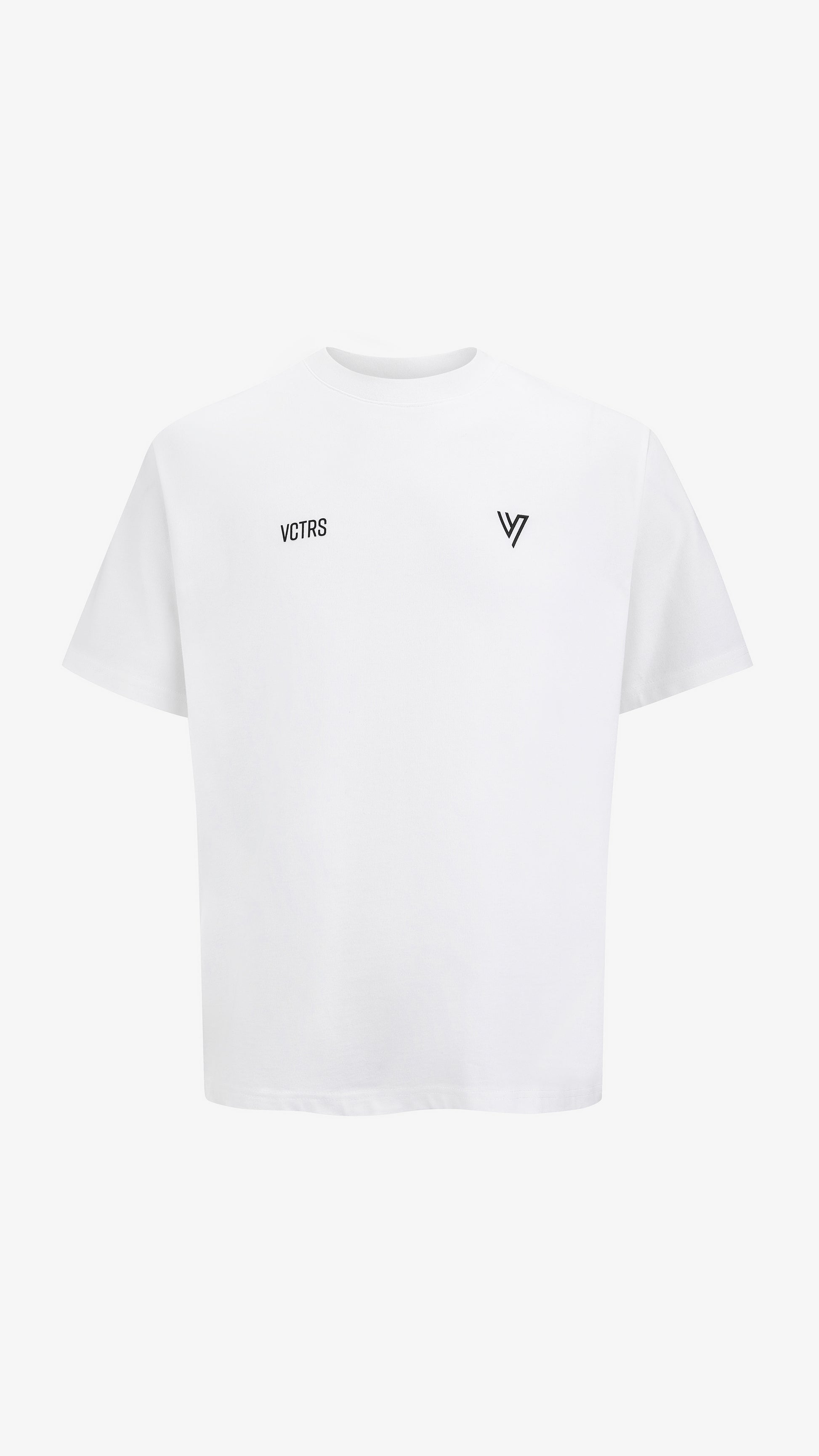 White Gladius Tee, front view, oversized cotton t-shirt
